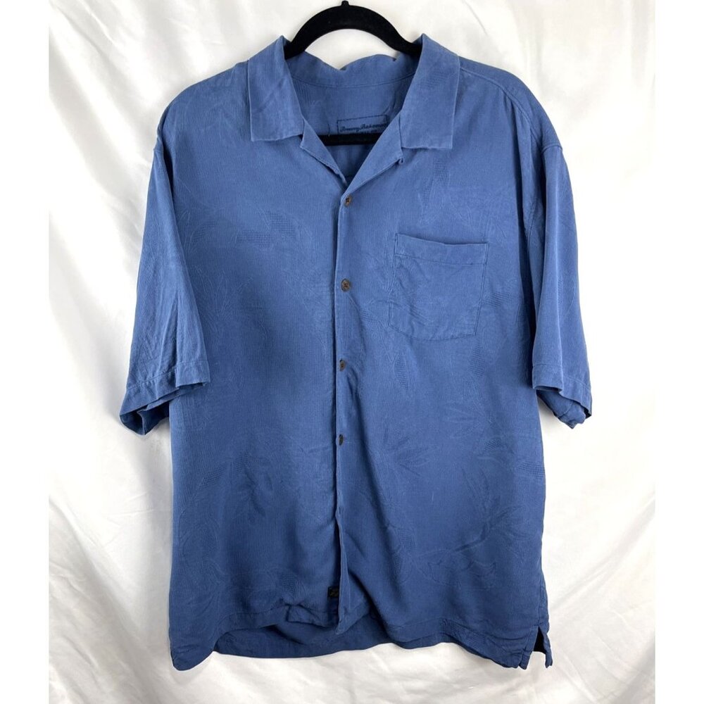 Tommy Bahama Blue Silk Pineapple Print Holiday Shirts Mens Size XL